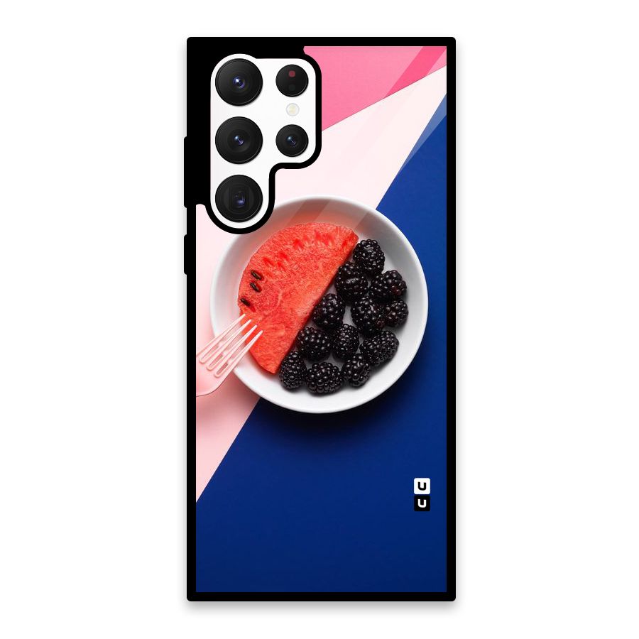 Fresh Fruit Season Glass Back Case for Galaxy S22 Ultra 5G