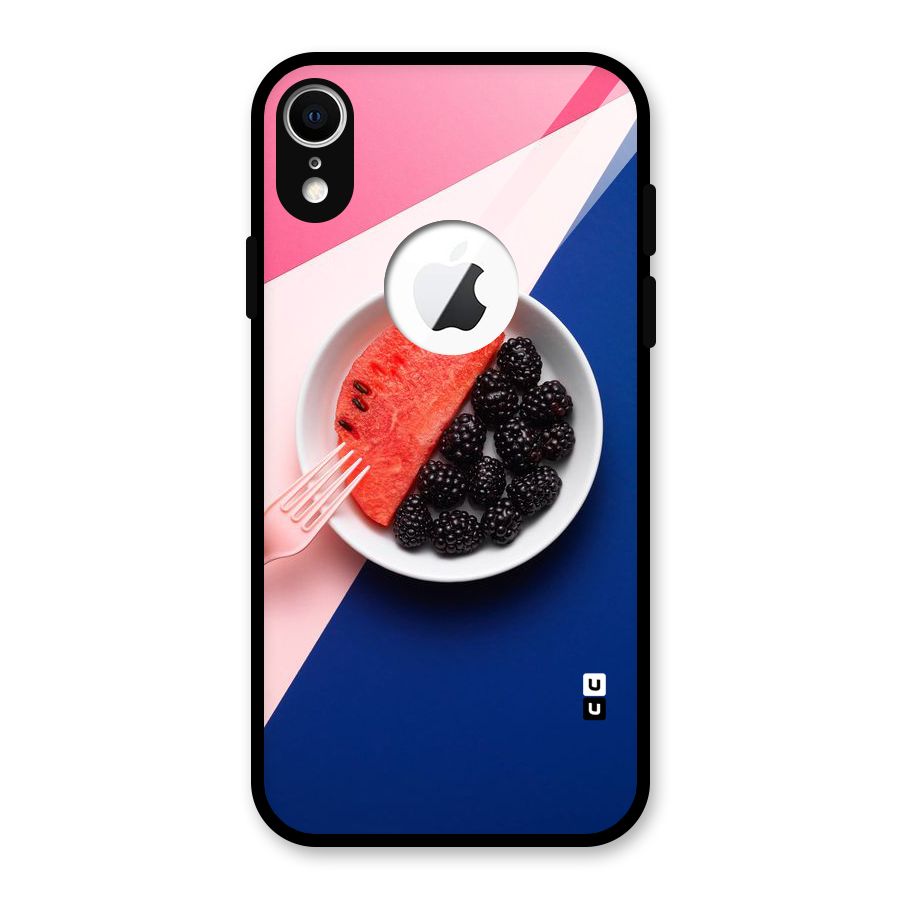 Fresh Fruit Season Glass Back Case for iPhone XR Logo Cut