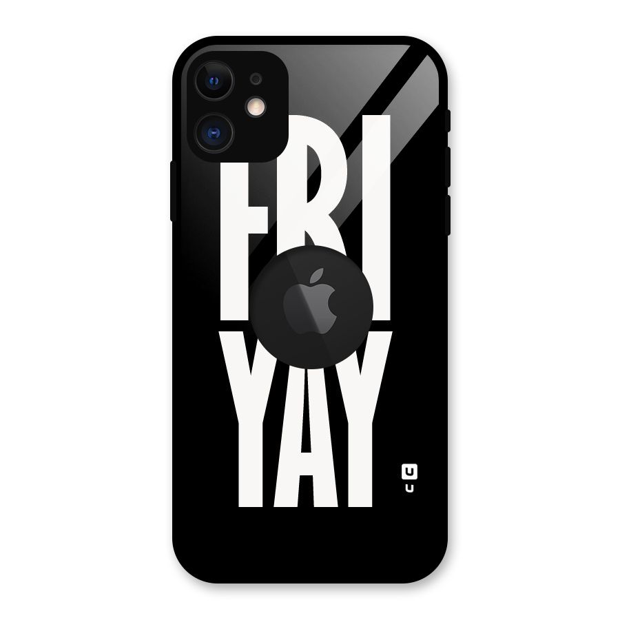Fri Yay Glass Back Case for iPhone 11 Logo Cut