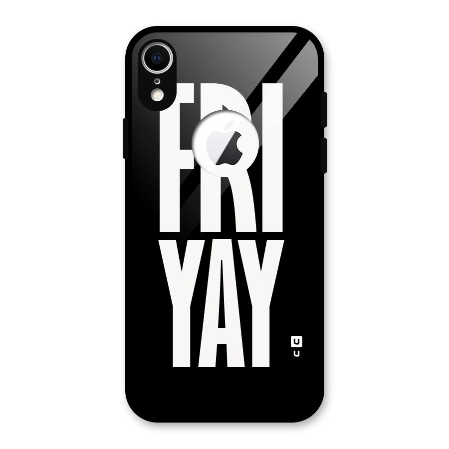 Fri Yay Glass Back Case for iPhone XR Logo Cut