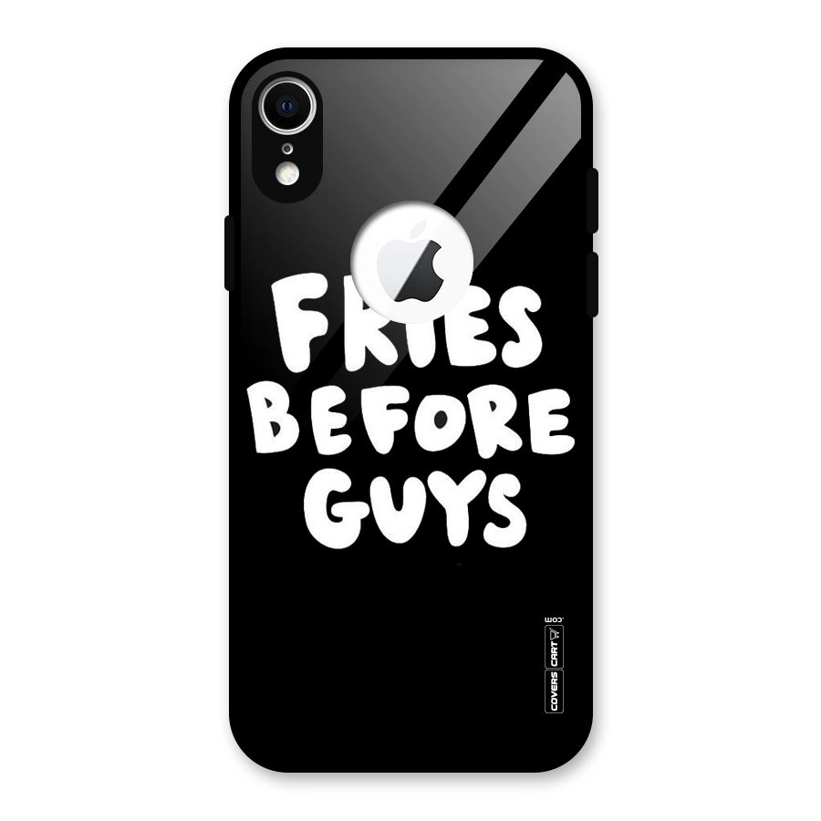 Fries Always Glass Back Case for iPhone XR Logo Cut