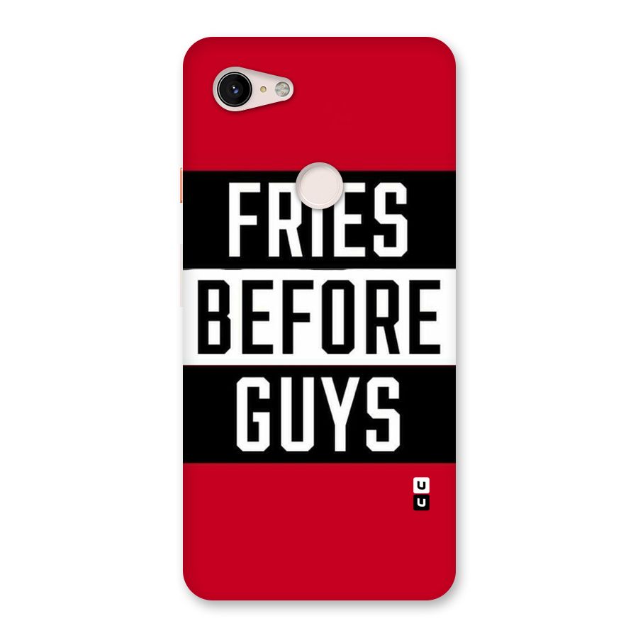 Fries Love Stripes Back Case for Google Pixel 3 XL