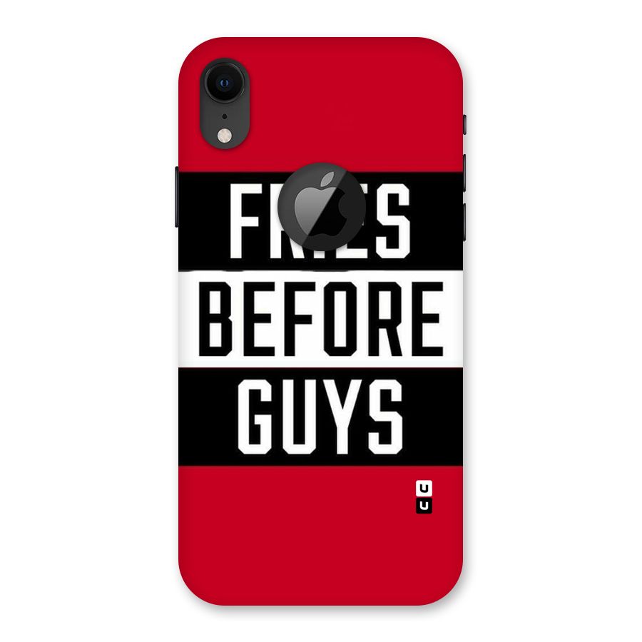 Fries Love Stripes Back Case for iPhone XR Logo Cut