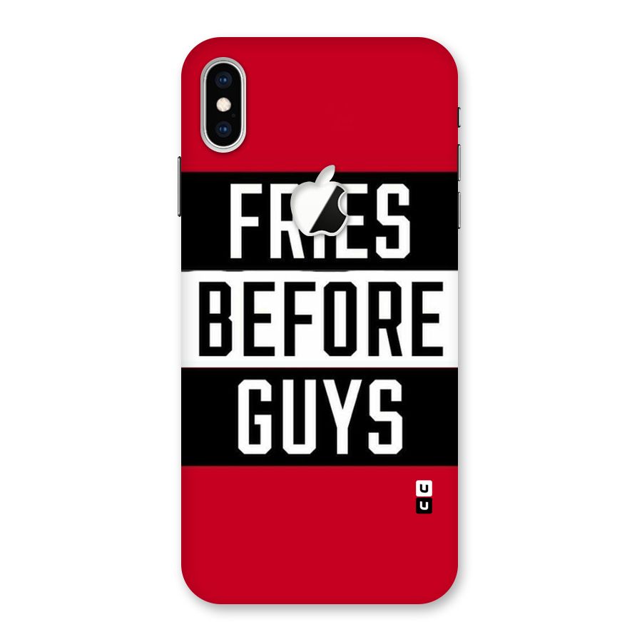 Fries Love Stripes Back Case for iPhone XS Max Apple Cut