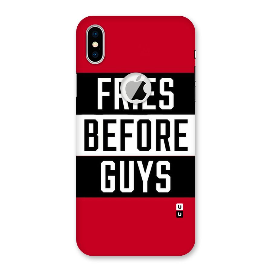 Fries Love Stripes Back Case for iPhone X Logo Cut