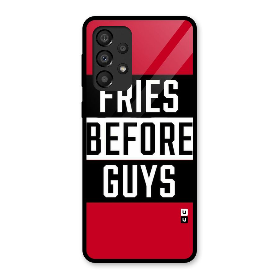 Fries Love Stripes Glass Back Case for Galaxy A33 5G