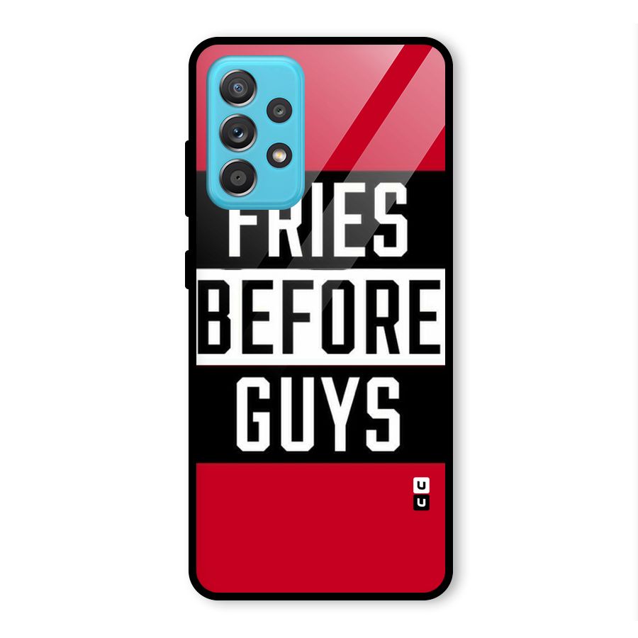 Fries Love Stripes Glass Back Case for Galaxy A52