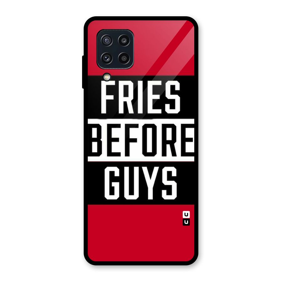 Fries Love Stripes Glass Back Case for Galaxy M32