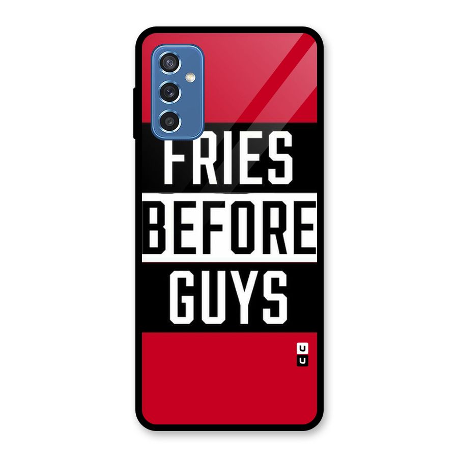 Fries Love Stripes Glass Back Case for Galaxy M52 5G