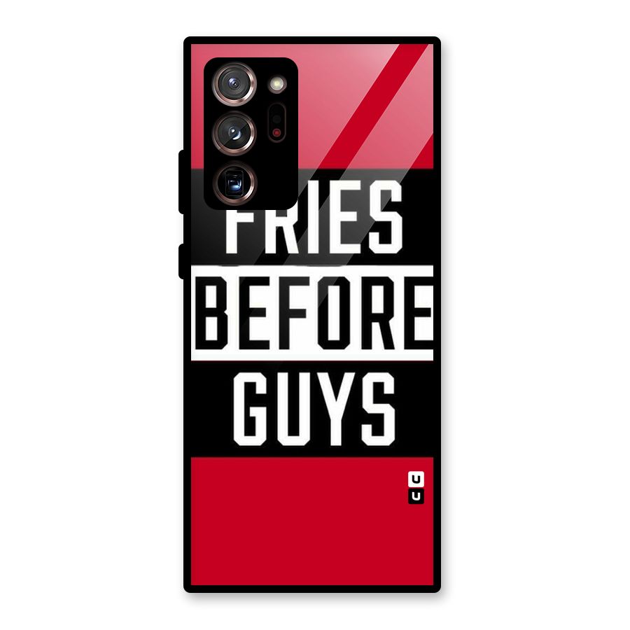 Fries Love Stripes Glass Back Case for Galaxy Note 20 Ultra