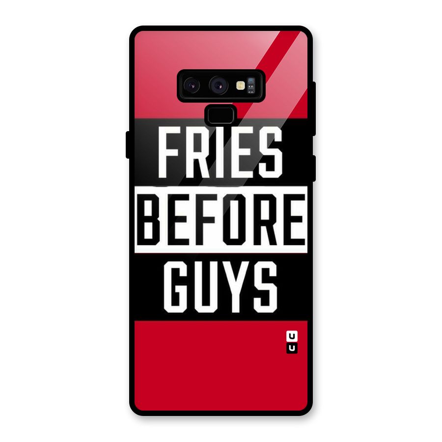 Fries Love Stripes Glass Back Case for Galaxy Note 9