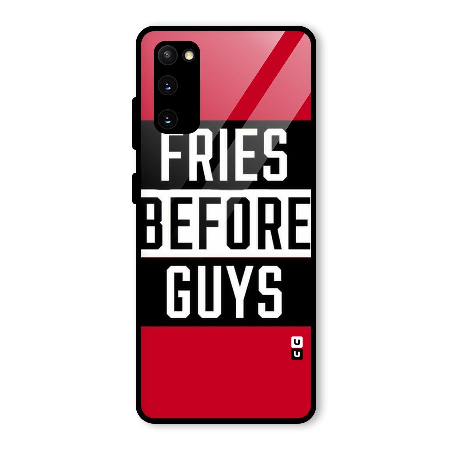 Fries Love Stripes Glass Back Case for Galaxy S20 FE 5G