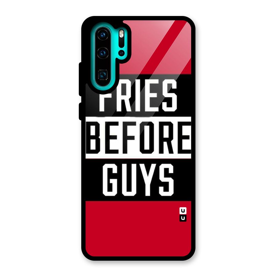 Fries Love Stripes Glass Back Case for Huawei P30 Pro