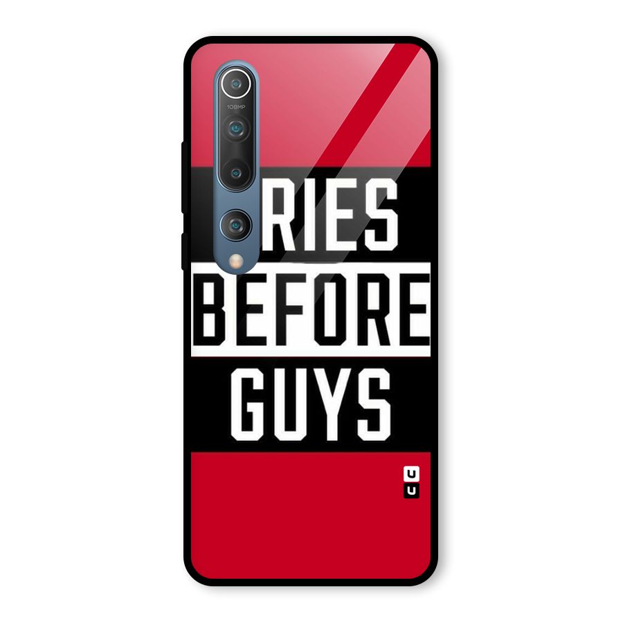 Fries Love Stripes Glass Back Case for Mi 10
