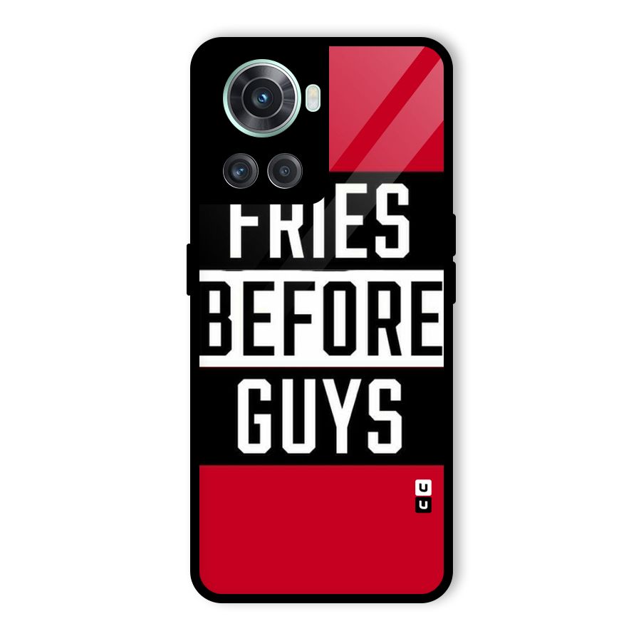 Fries Love Stripes Glass Back Case for OnePlus 10R