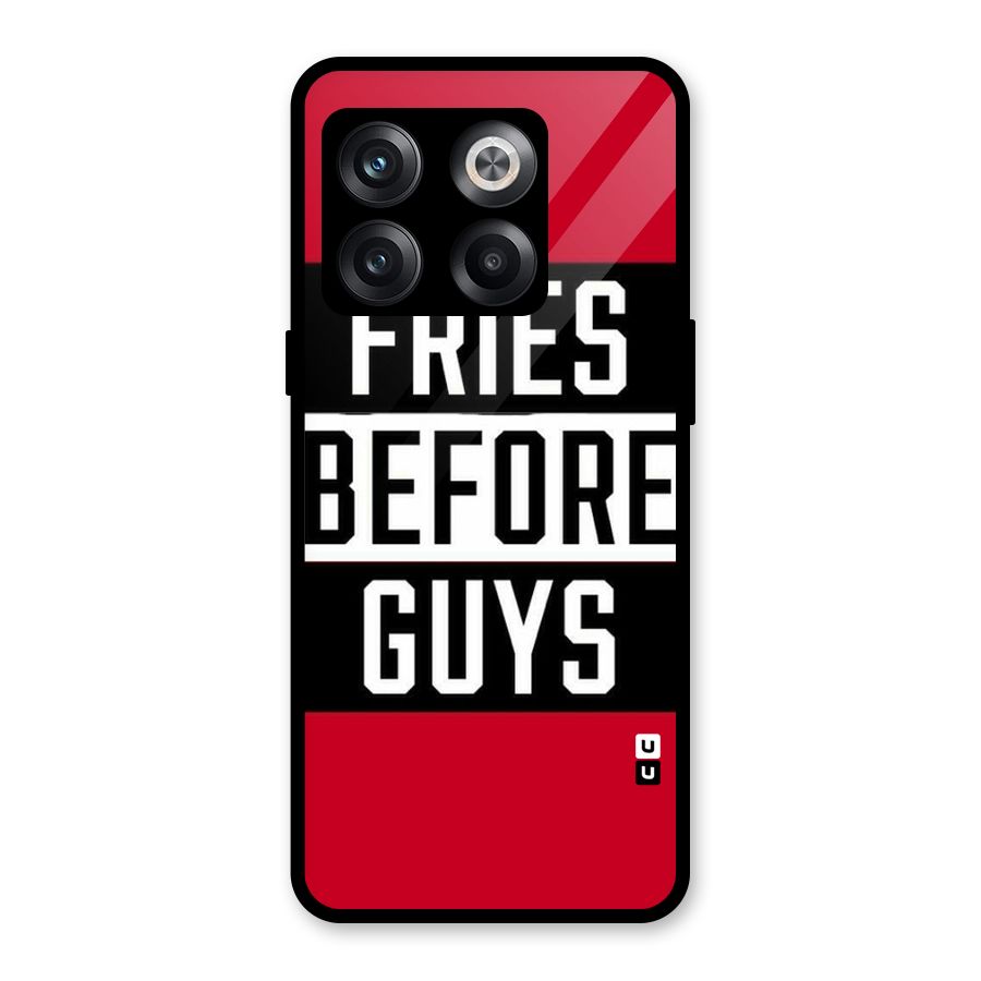 Fries Love Stripes Glass Back Case for OnePlus 10T