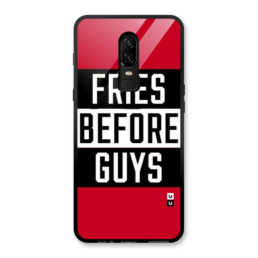 Fries Love Stripes Glass Back Case for OnePlus 6