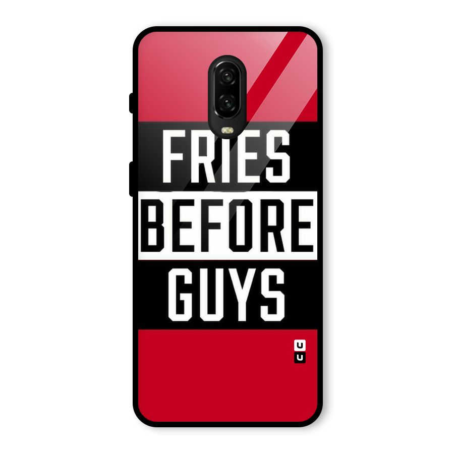 Fries Love Stripes Glass Back Case for OnePlus 6T