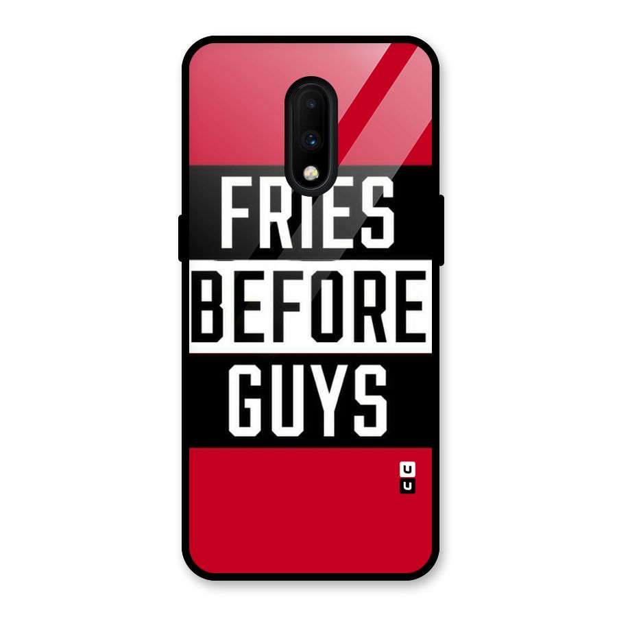 Fries Love Stripes Glass Back Case for OnePlus 7