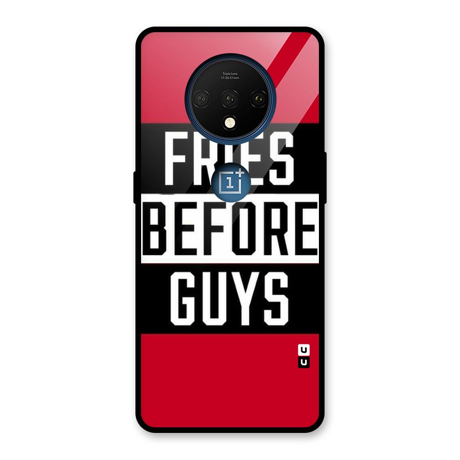 Fries Love Stripes Glass Back Case for OnePlus 7T