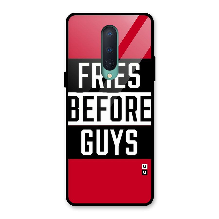 Fries Love Stripes Glass Back Case for OnePlus 8