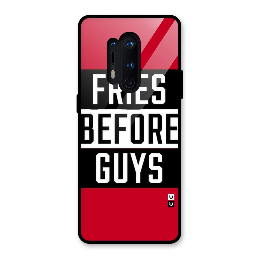 Fries Love Stripes Glass Back Case for OnePlus 8 Pro