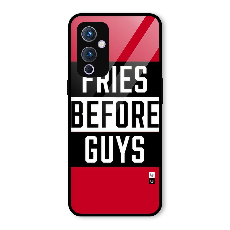 Fries Love Stripes Glass Back Case for OnePlus 9