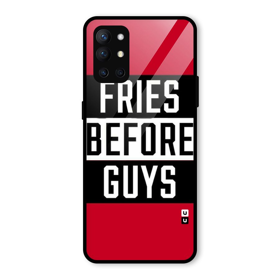 Fries Love Stripes Glass Back Case for OnePlus 9R