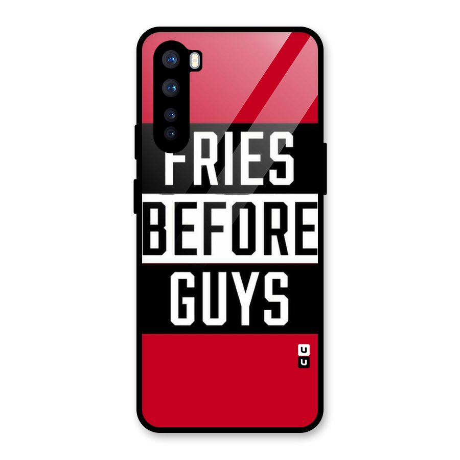 Fries Love Stripes Glass Back Case for OnePlus Nord