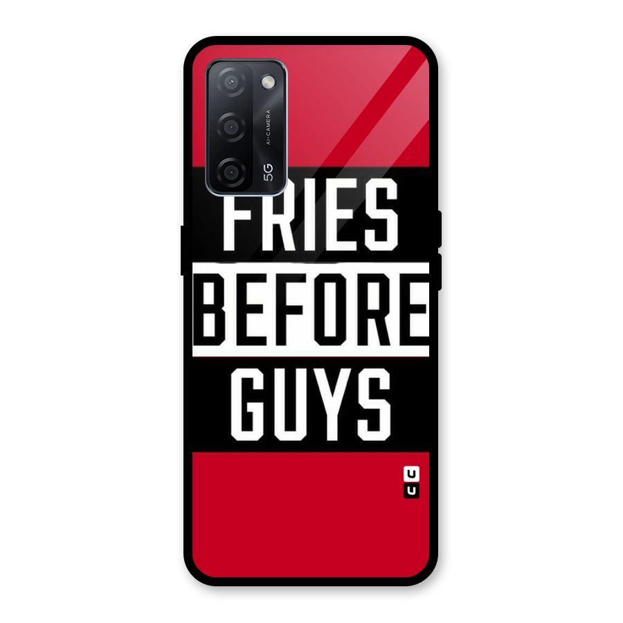 Fries Love Stripes Glass Back Case for Oppo A53s 5G