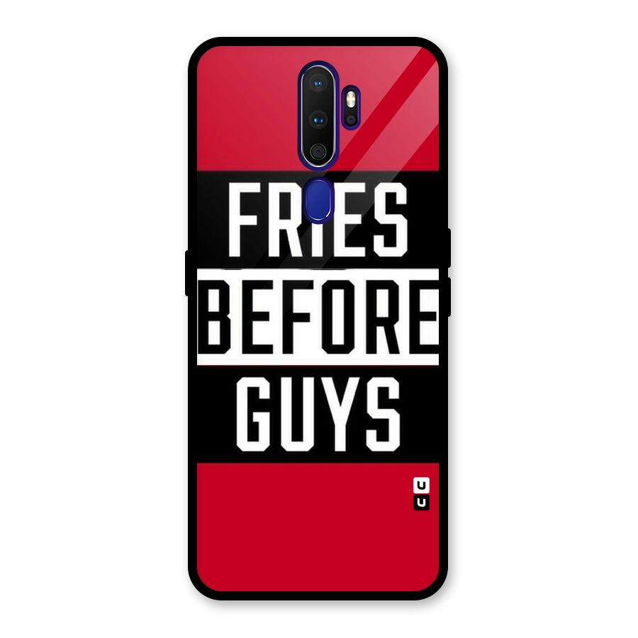 Fries Love Stripes Glass Back Case for Oppo A9 (2020)