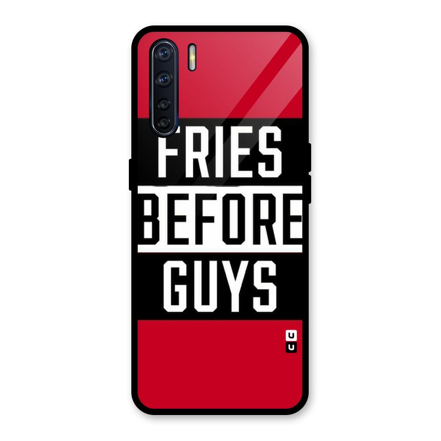 Fries Love Stripes Glass Back Case for Oppo F15