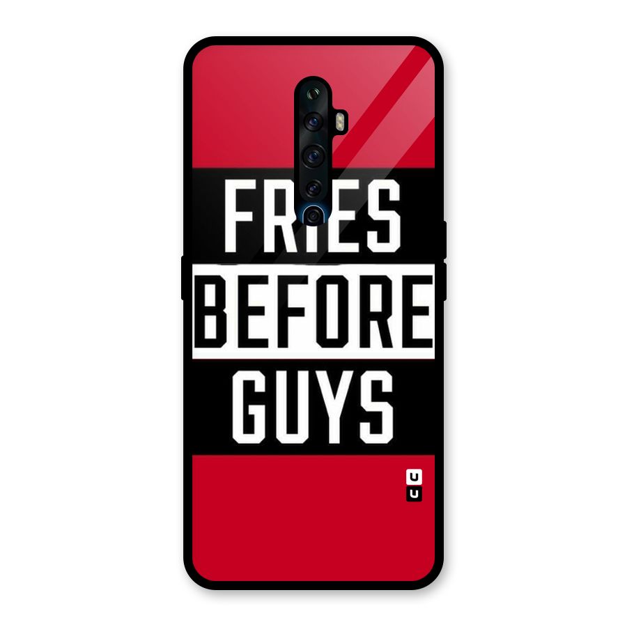 Fries Love Stripes Glass Back Case for Oppo Reno2 F