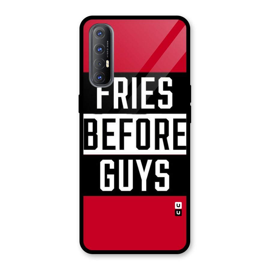 Fries Love Stripes Glass Back Case for Oppo Reno3 Pro