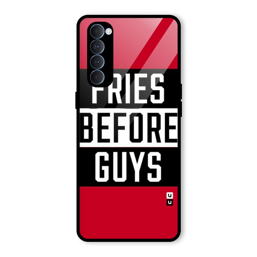 Fries Love Stripes Glass Back Case for Oppo Reno4 Pro
