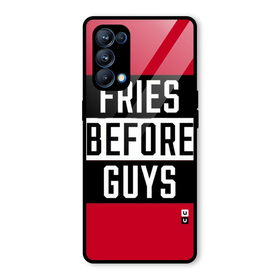 Fries Love Stripes Glass Back Case for Oppo Reno5 Pro 5G