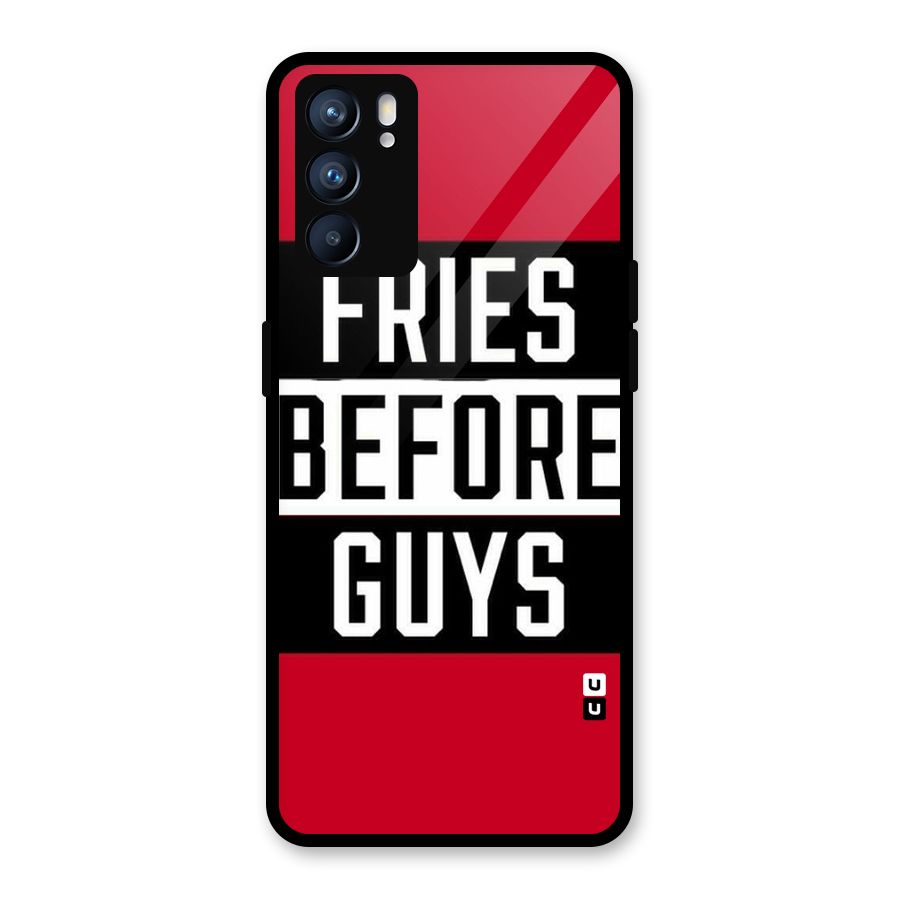 Fries Love Stripes Glass Back Case for Oppo Reno6 5G