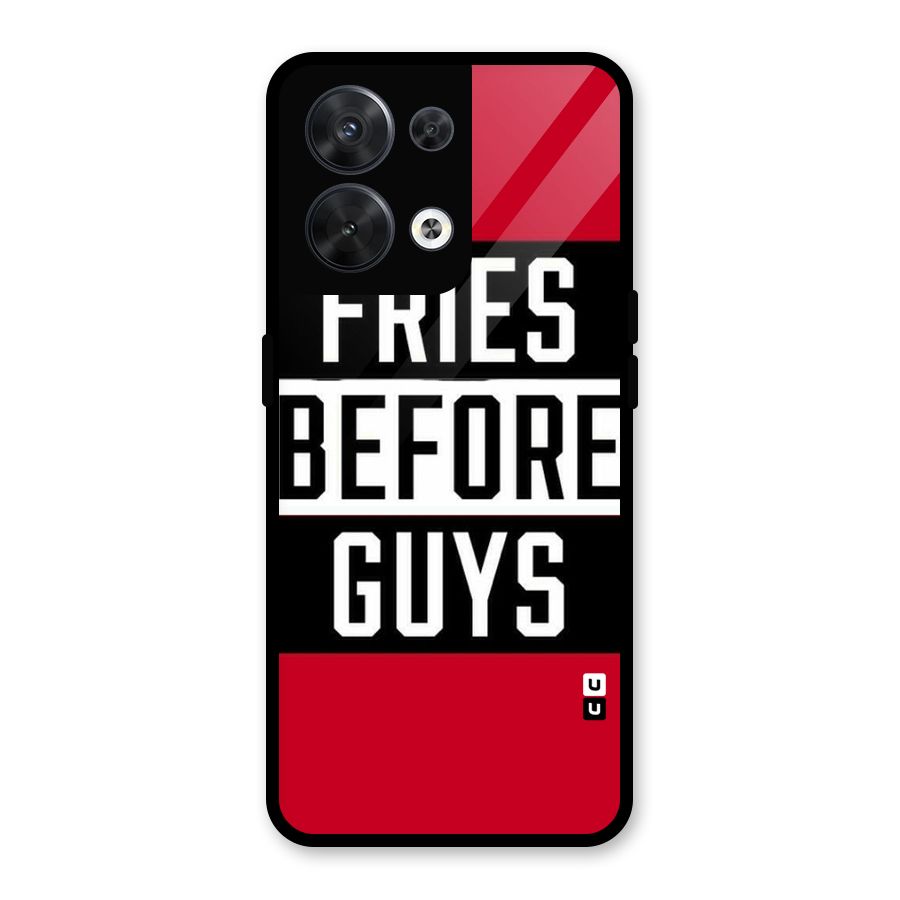 Fries Love Stripes Glass Back Case for Oppo Reno8 5G