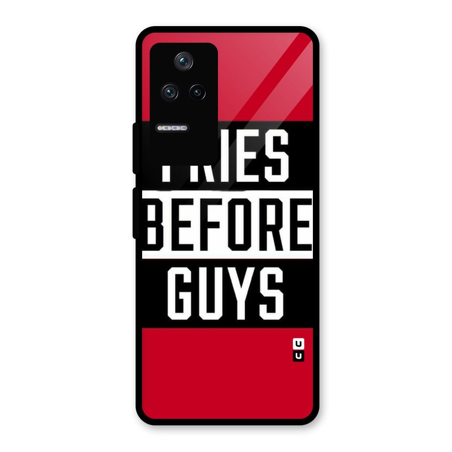 Fries Love Stripes Glass Back Case for Poco F4 5G