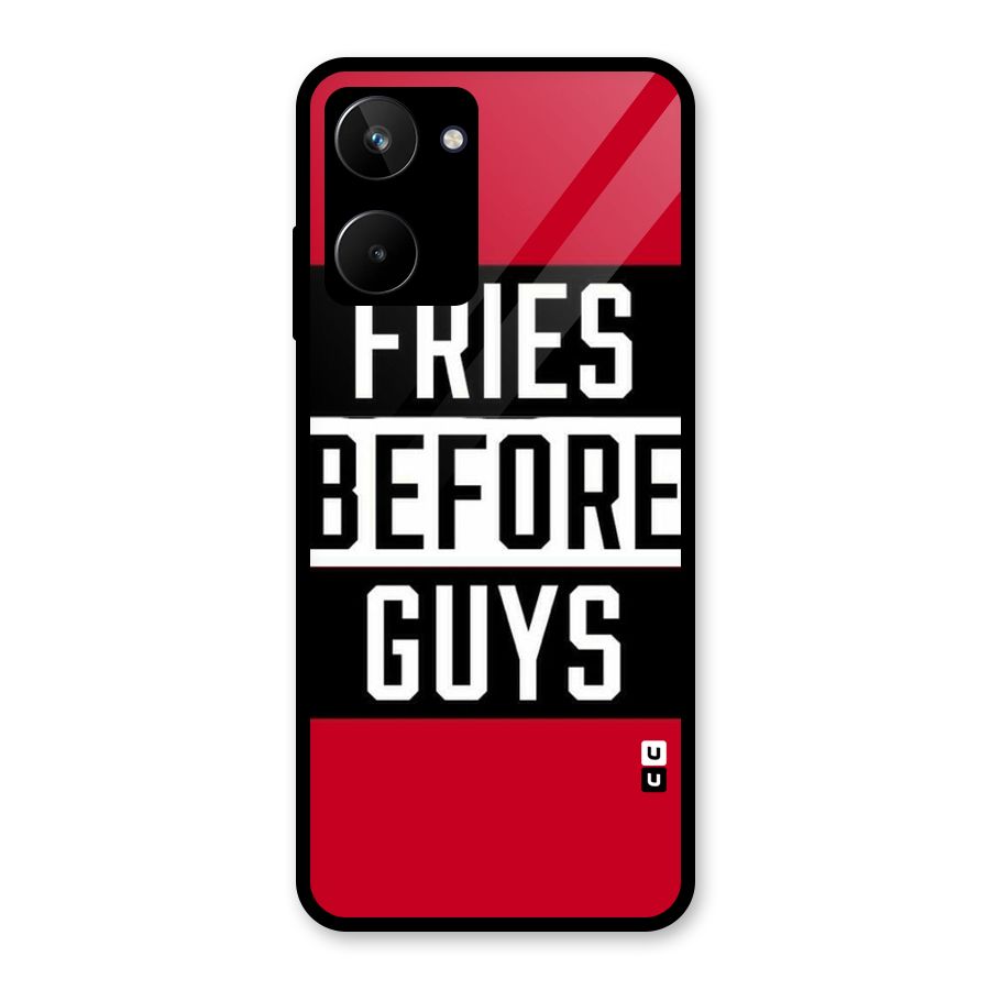 Fries Love Stripes Glass Back Case for Realme 10