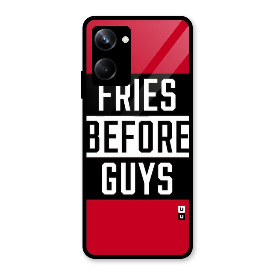 Fries Love Stripes Glass Back Case for Realme 10 Pro