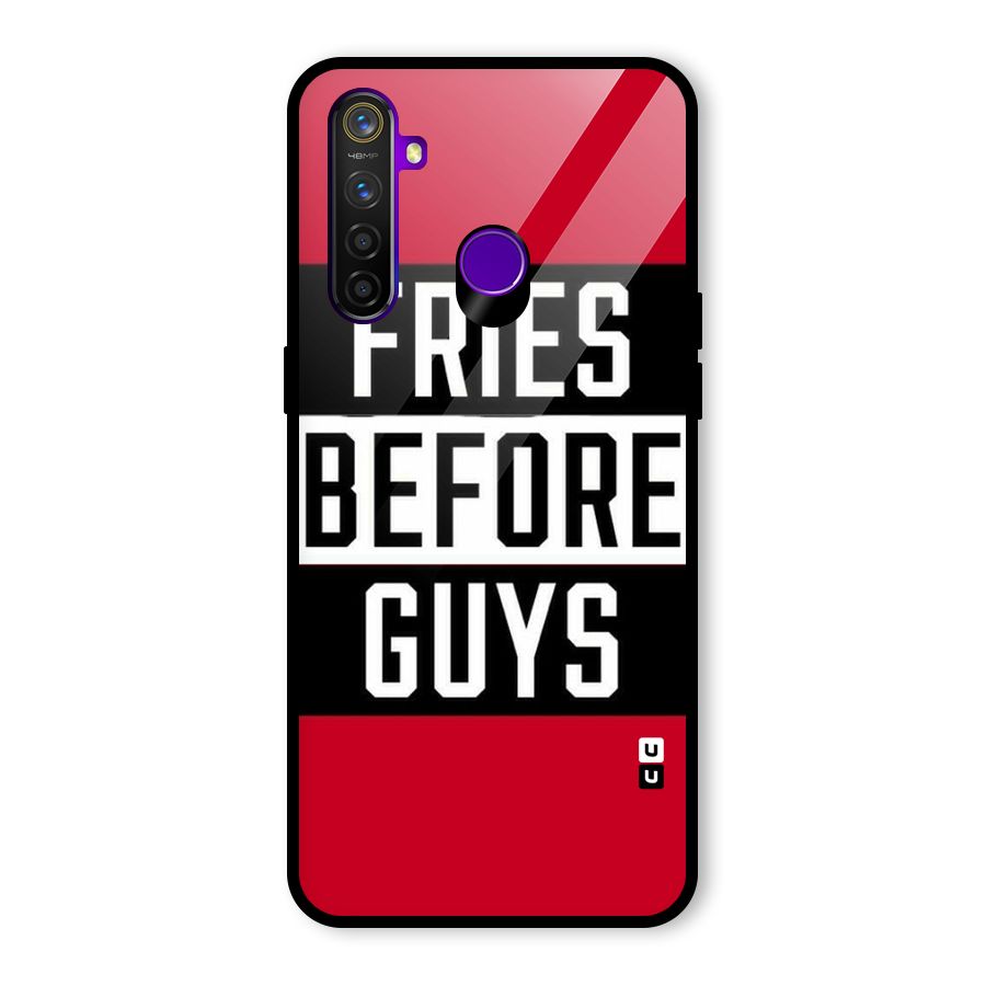 Fries Love Stripes Glass Back Case for Realme 5 Pro