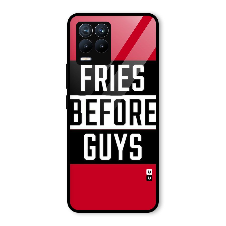 Fries Love Stripes Glass Back Case for Realme 8 Pro
