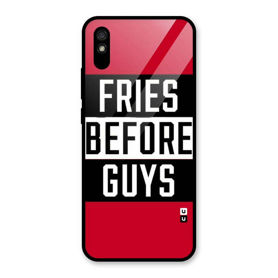 Fries Love Stripes Glass Back Case for Redmi 9A