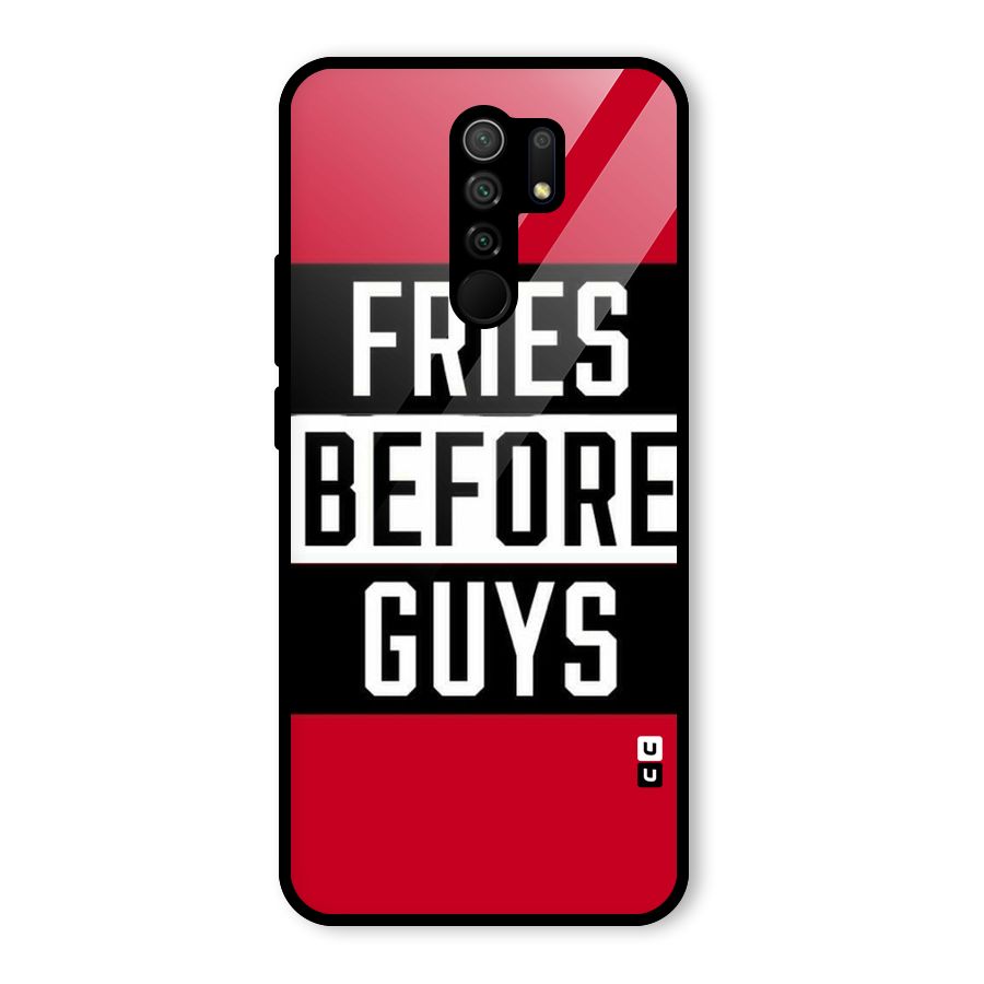 Fries Love Stripes Glass Back Case for Redmi 9 Prime