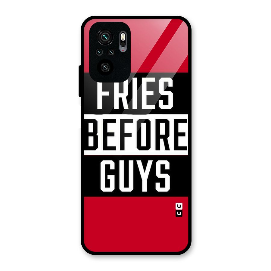 Fries Love Stripes Glass Back Case for Redmi Note 10S