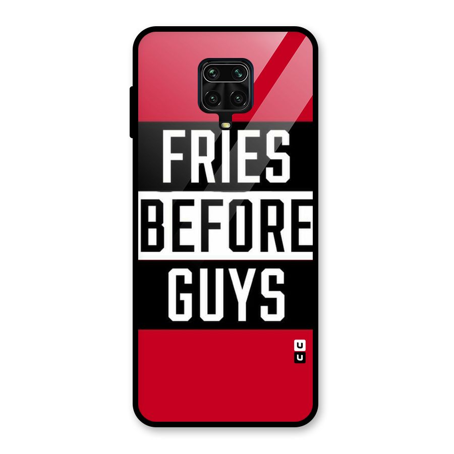Fries Love Stripes Glass Back Case for Redmi Note 9 Pro