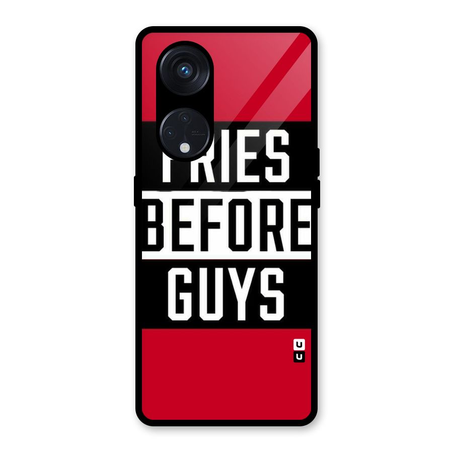Fries Love Stripes Glass Back Case for Reno8 T 5G