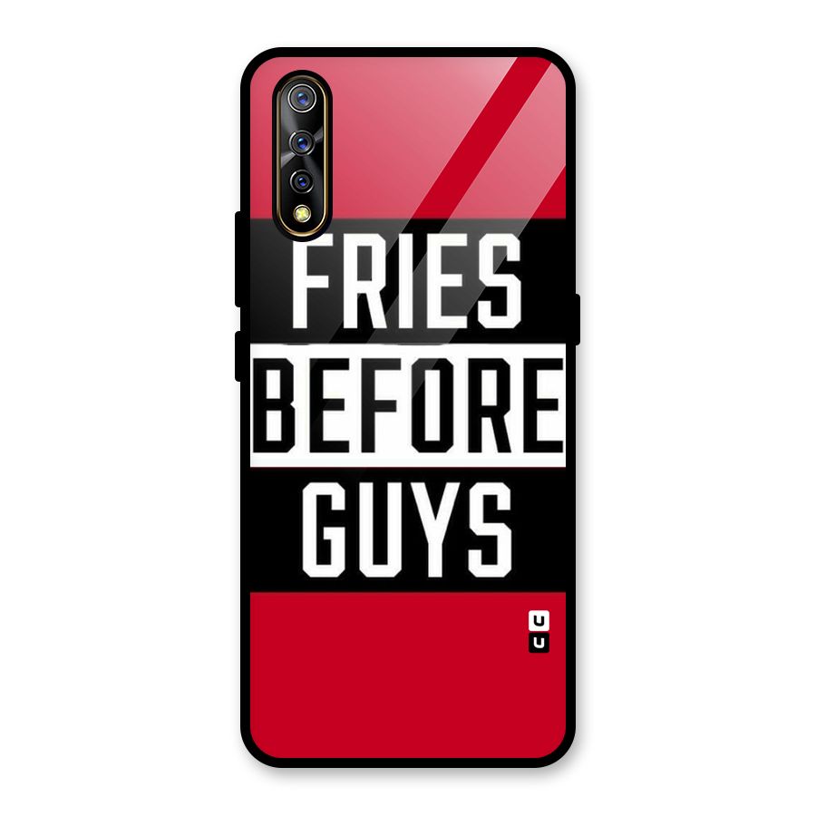 Fries Love Stripes Glass Back Case for Vivo S1