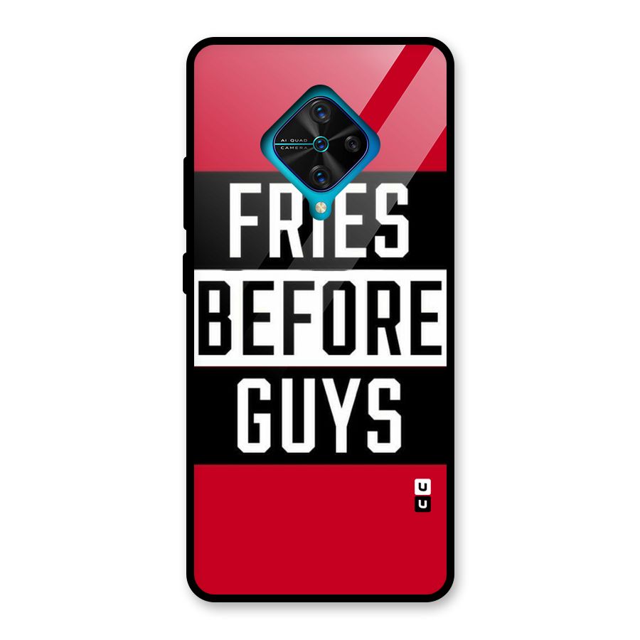 Fries Love Stripes Glass Back Case for Vivo S1 Pro